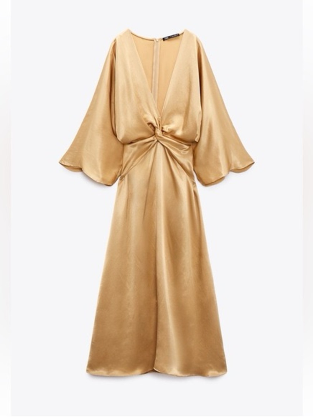 Zara Satin Twist-Front Dress